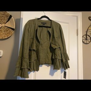 INC Olive jacket large NWT